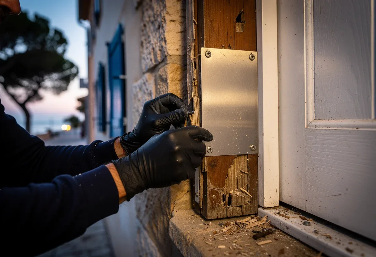 Mise en sécurité d'une porte après effraction à Saint-Cyprien